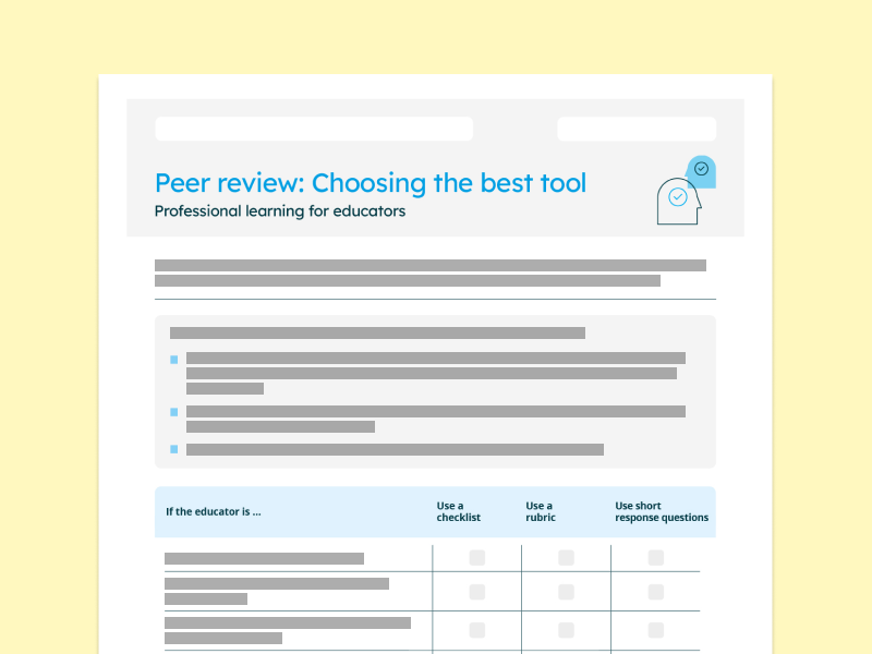 Peer review: Choosing the best tool for professional learning